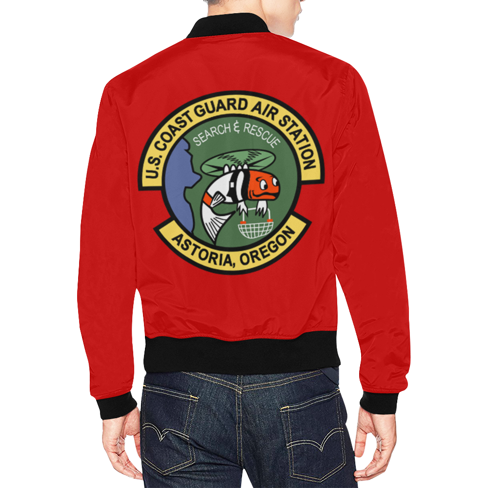 Coast Guard Air Station Astoria All Over Print Bomber Jacket for Men (Model H19)
