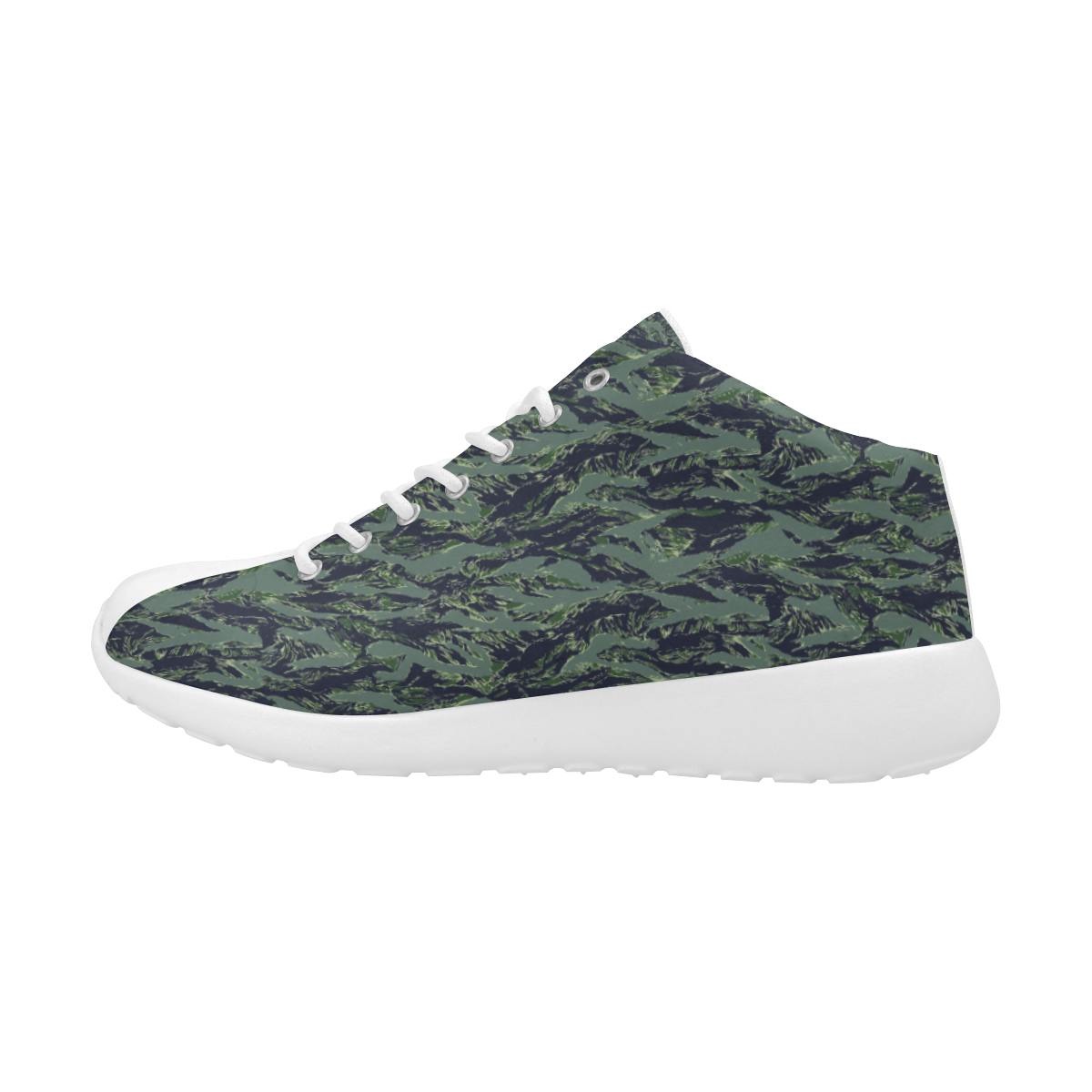 Jungle Tiger Stripe Green Camouflage Women's Basketball Training Shoes/Large Size (Model 47502)