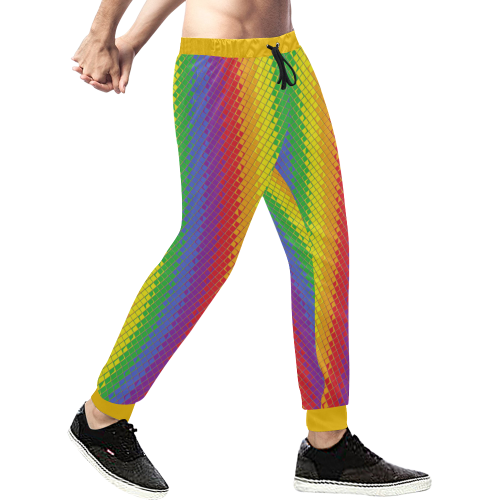 Rainbow Pattern by K.Merske Men's All Over Print Sweatpants/Large Size (Model L11)