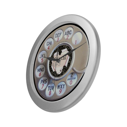 Dial M Silver Color Wall Clock