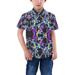 splat Boys' All Over Print Short Sleeve Shirt (Model T59)