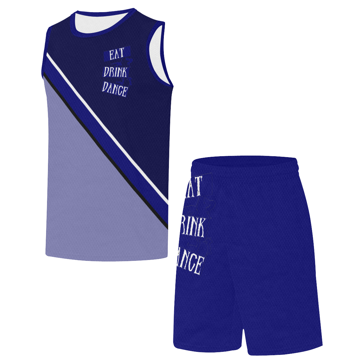Break Dancing Blue / Dark Blue All Over Print Basketball Uniform