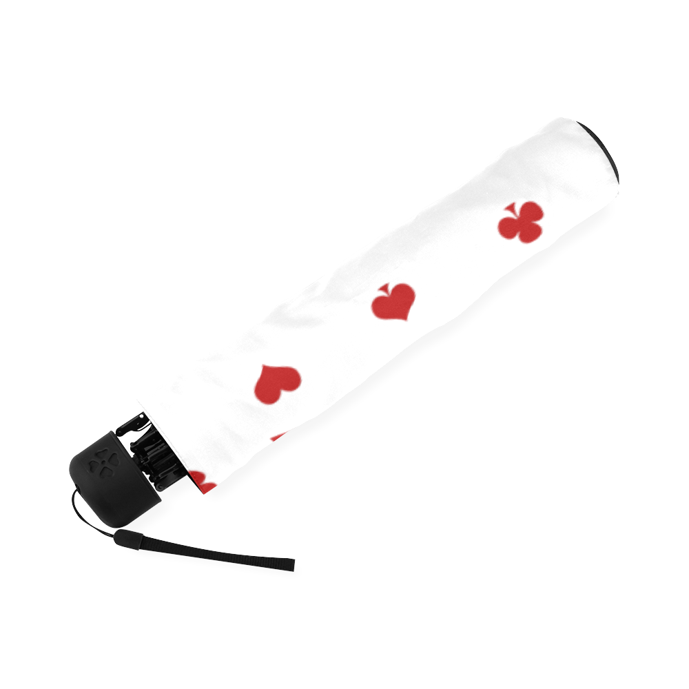 Black and Red Playing Card Shapes Round Foldable Umbrella (Model U01)