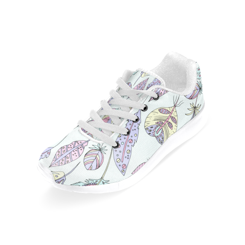 Mandala Feathers Shors, Peacock Feathers Women’s Running Shoes (Model 020)