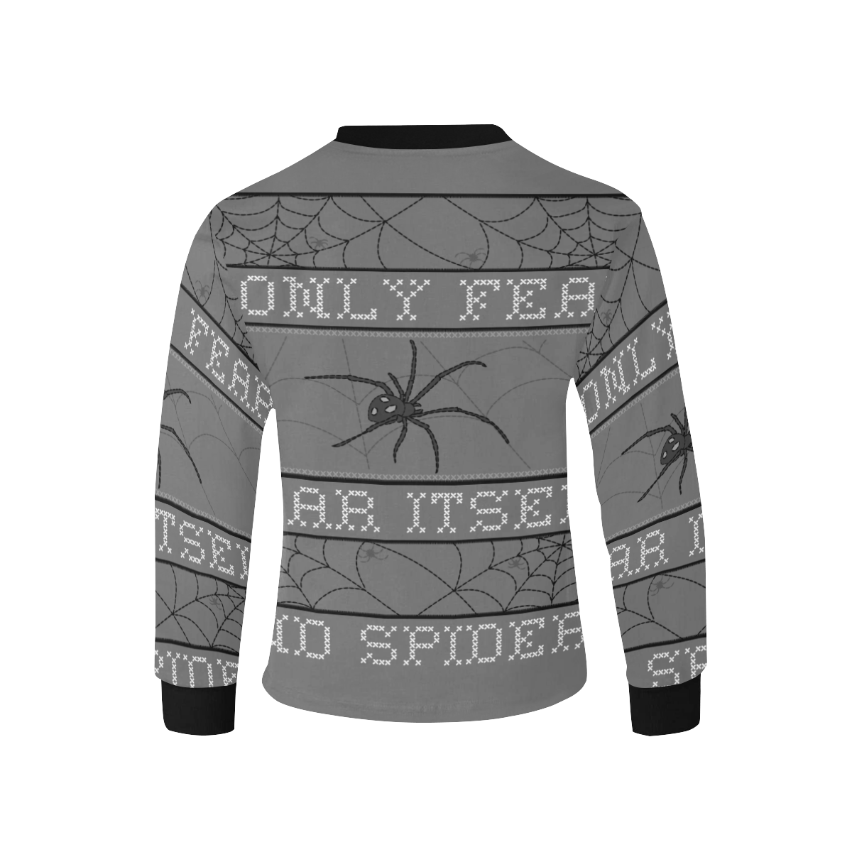 camiseta de niño diseño araña Kids' Rib Cuff Long Sleeve T-shirt (Model T64)