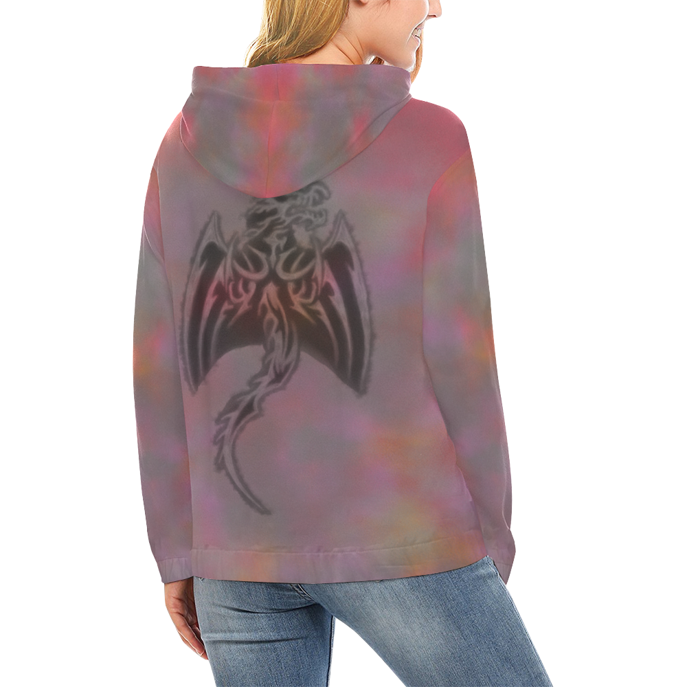 Dragonsmoke All Over Print Hoodie for Women (USA Size) (Model H13)