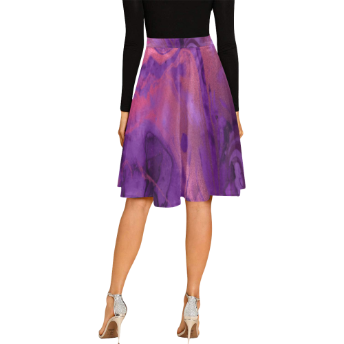 FD's Purple Marble Collection- Women's Purple Marble Pleated Skirt 53086 Melete Pleated Midi Skirt (Model D15)
