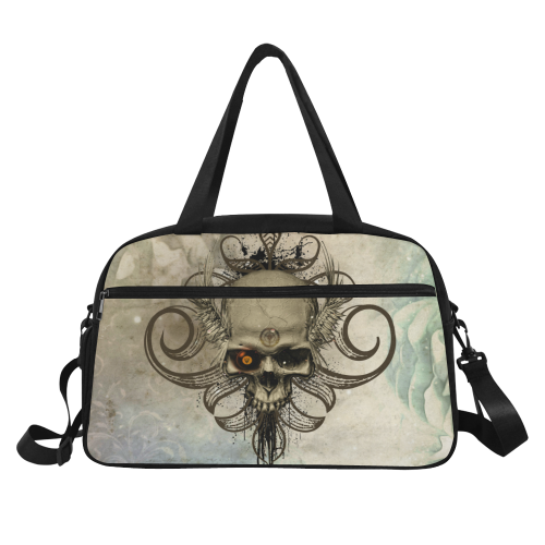 Creepy skull, vintage background Fitness Handbag (Model 1671)