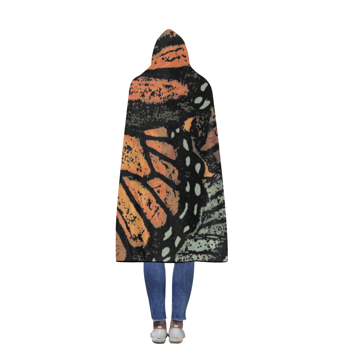 Monarch Collage Flannel Hooded Blanket 56''x80''