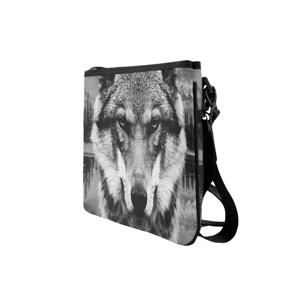 Wolf Animal Nature Slim Clutch Bag (Model 1668)