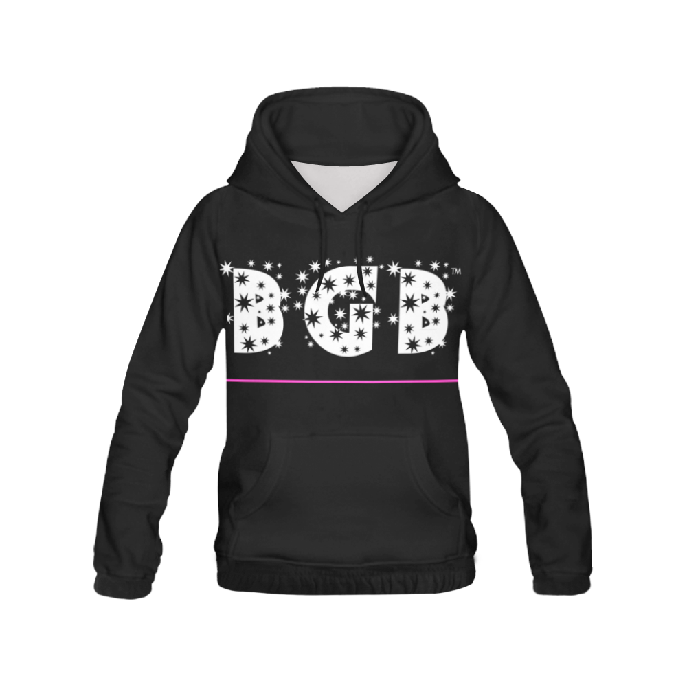 BGB LOGO WHITE PINK LINE All Over Print Hoodie for Women (USA Size) (Model H13)