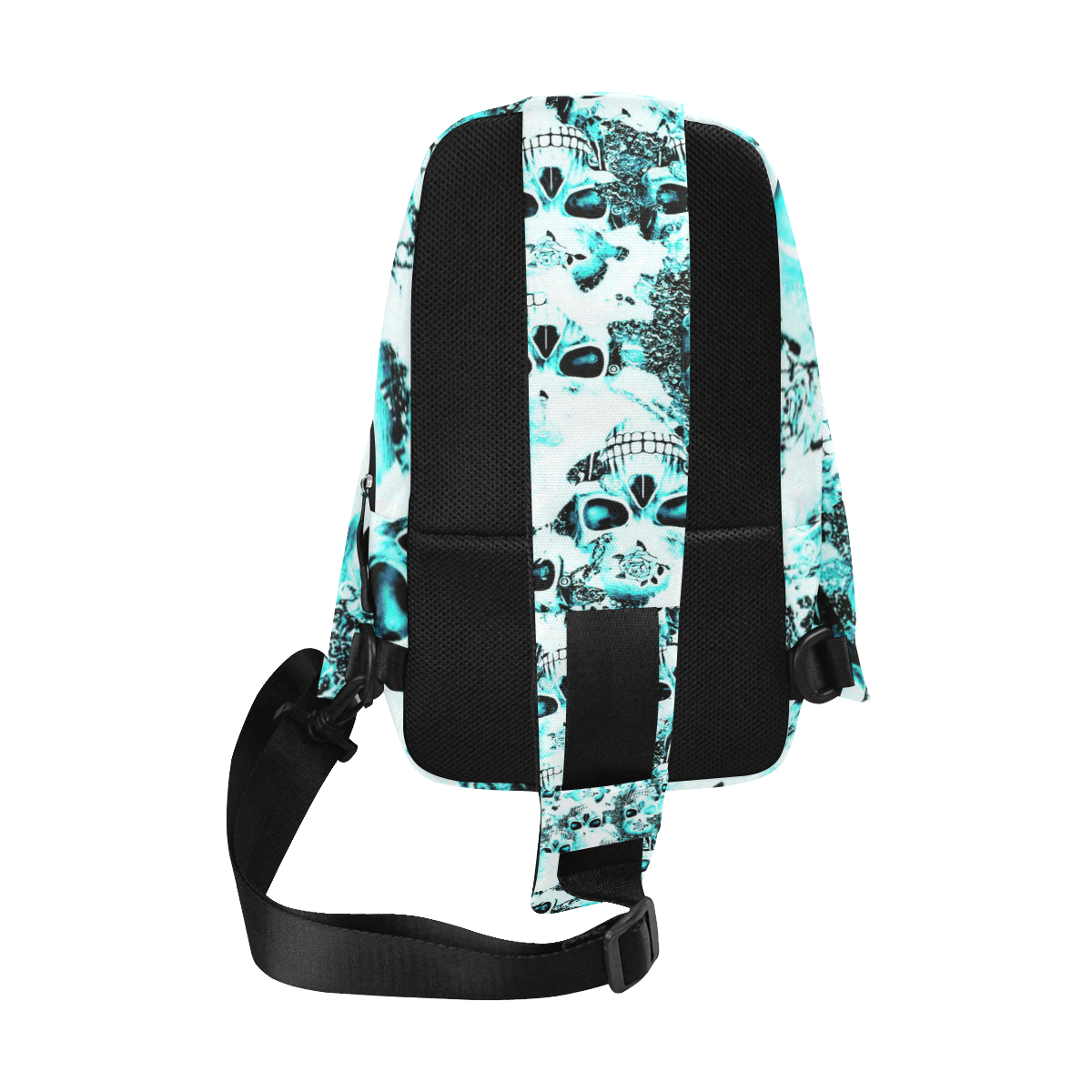 cloudy Skulls white aqua by JamColors Chest Bag (Model 1678)