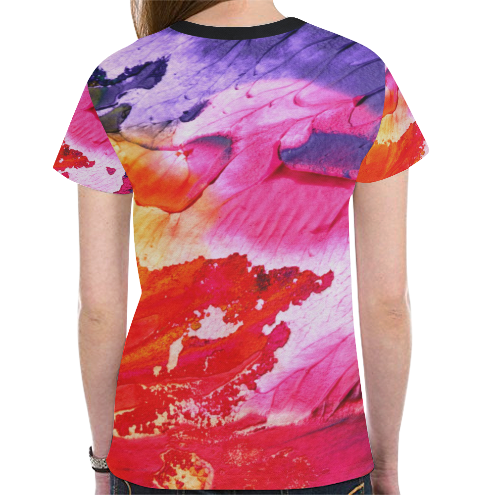 Red purple paint New All Over Print T-shirt for Women (Model T45)