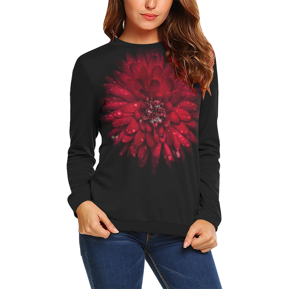 Backyard Flowers 45 Color Version All Over Print Crewneck Sweatshirt for Women (Model H18)