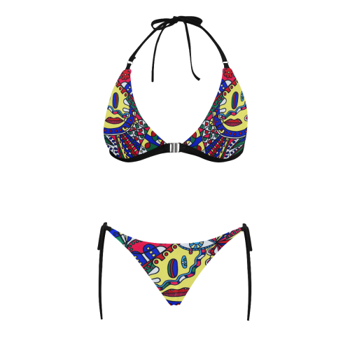 Whimsical Buckle Front Halter Bikini Swimsuit (Model S08)