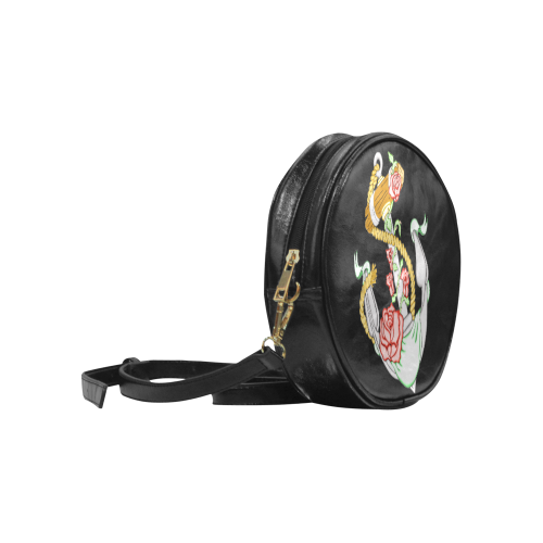 Anchor With Roses Round Sling Bag (Model 1647)