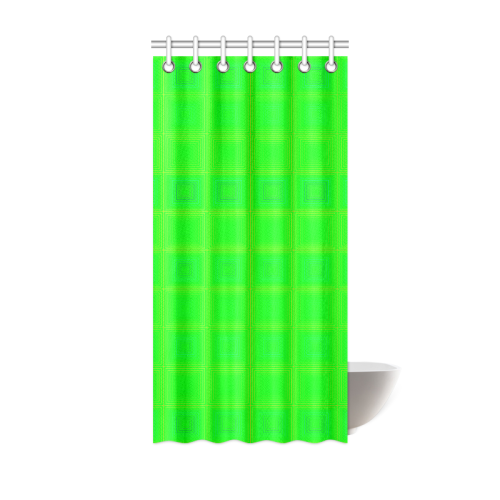 Green multicolored multiple squares Shower Curtain 36"x72"
