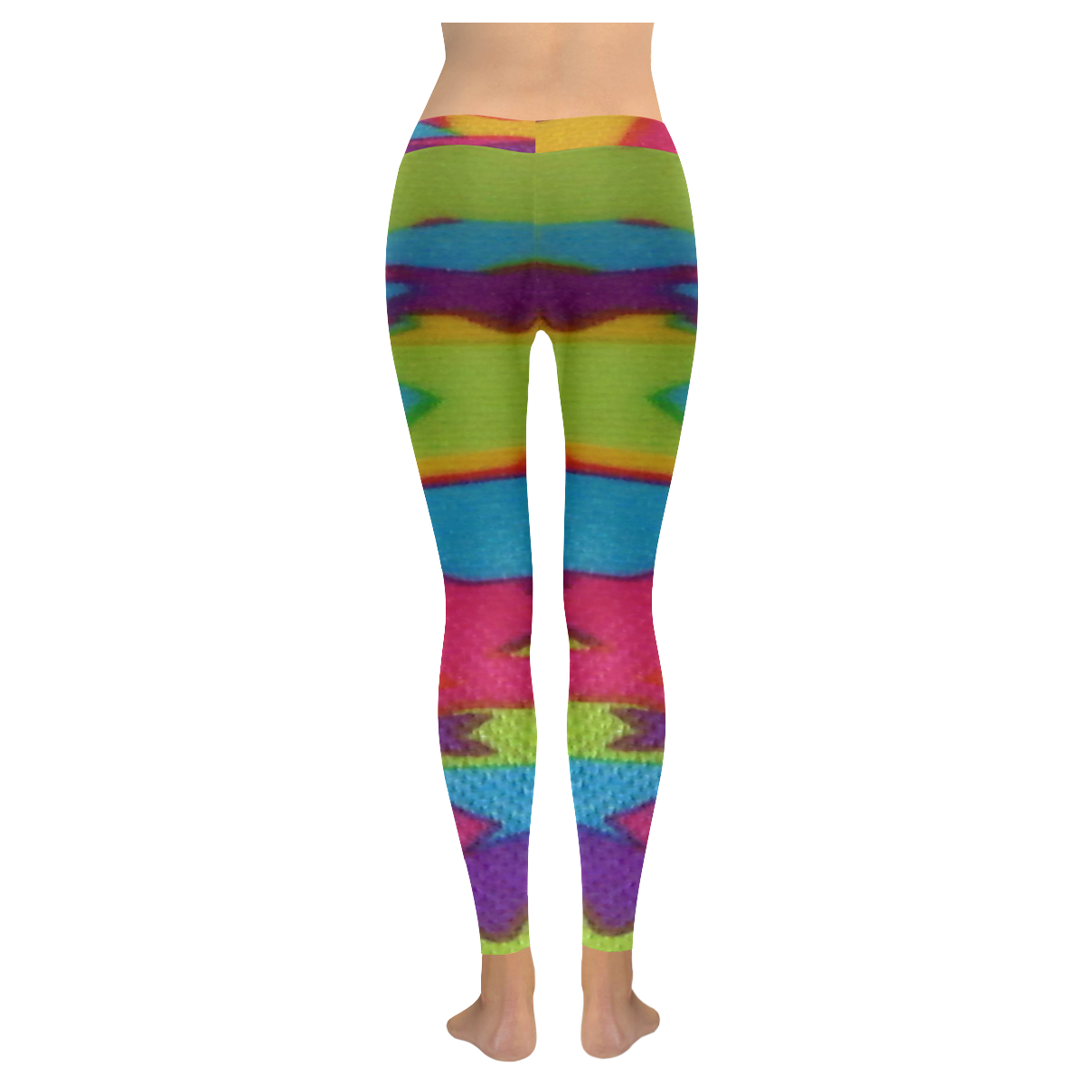 Rainbow Abstract Stars Women's Low Rise Leggings (Invisible Stitch) (Model L05)