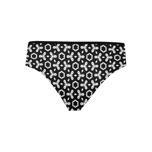 geometric pattern black and white Women's Hipster Panties (Model L33)