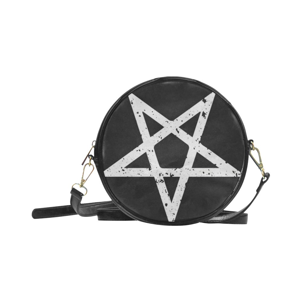 Awesome Gothic Witch Star Reverse Round Sling Bag (Model 1647)