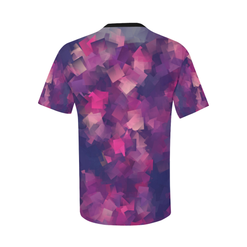 purple pink magenta cubism #modern Men's All Over Print T-Shirt with Chest Pocket (Model T56)