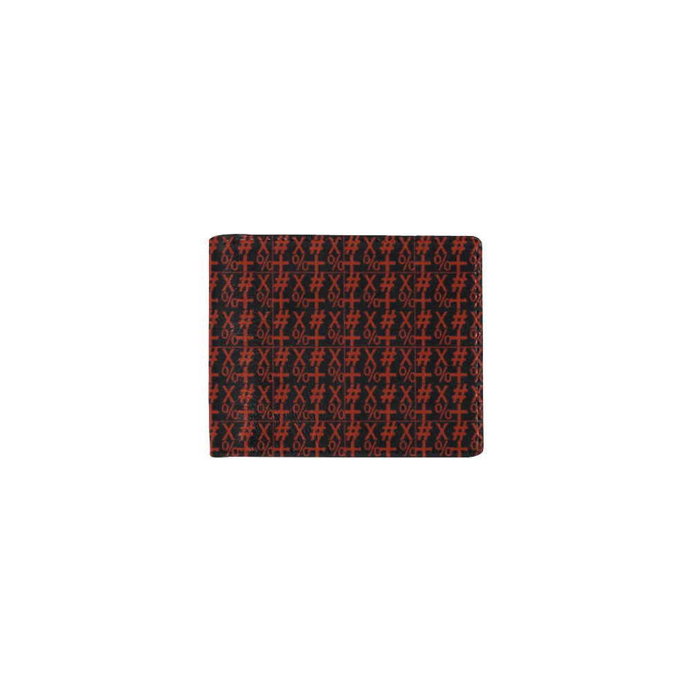 NUMBERS Collection Symbols Red Mini Bifold Wallet (Model 1674)
