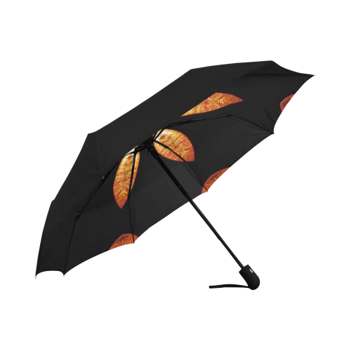Black and Orange Cabochons Anti-UV Auto-Foldable Umbrella (Underside Printing) (U06)