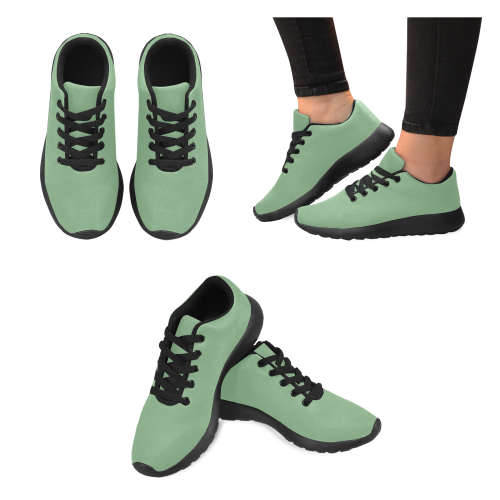 color dark sea green Kid's Running Shoes (Model 020)