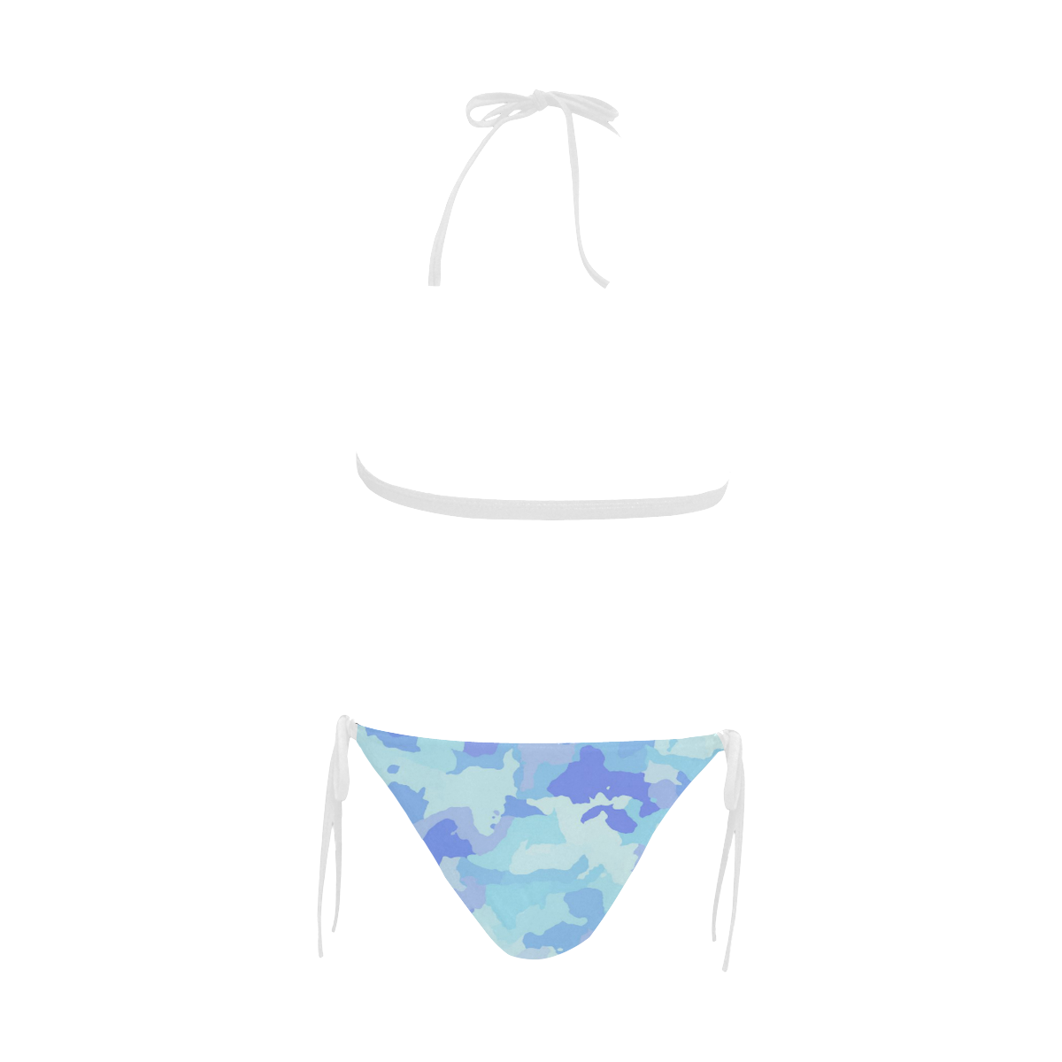camouflage , aqua Buckle Front Halter Bikini Swimsuit (Model S08)