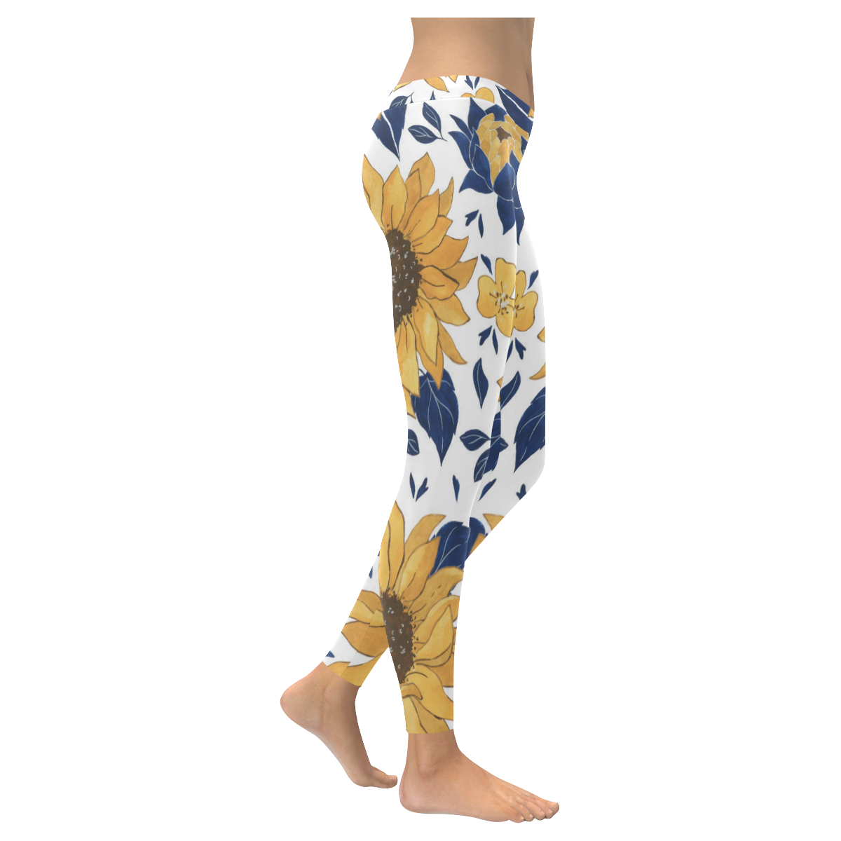 Sunflowers Low Rise Leggings Women's Low Rise Leggings (Invisible Stitch) (Model L05)