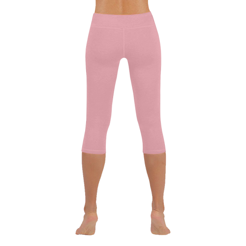 color light pink Women's Low Rise Capri Leggings (Invisible Stitch) (Model L08)