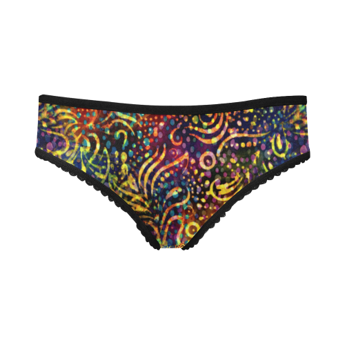 Rainbow Dotted Floral Batik Pattern Women's All Over Print Girl Briefs (Model L14)