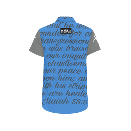 Blue Men's All Over Print Short Sleeve Shirt (Model T53)