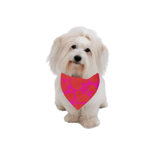 BIG HEARTS LOVE - PINK Pet Dog Bandana/Large Size