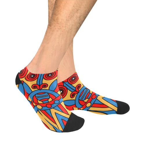 Aztec Maasai Lion Tribal Men's Ankle Socks