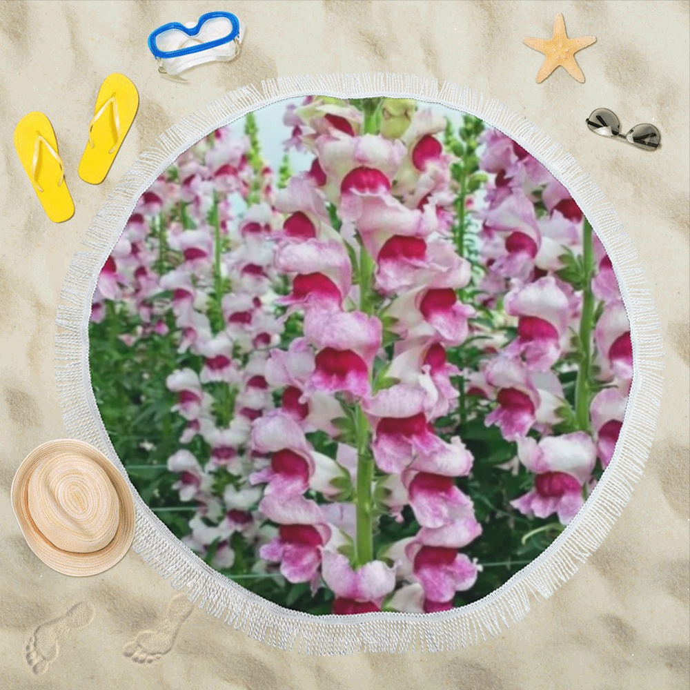 flowers Circular Beach Shawl 59"x 59"
