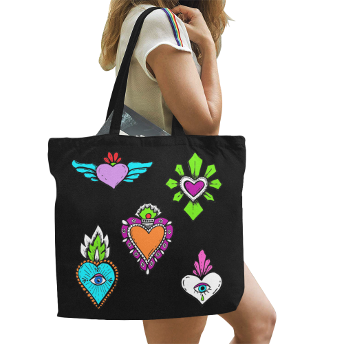 SACRED HEART - EX VOTO - Rainbow All Over Print Canvas Tote Bag/Large (Model 1699)