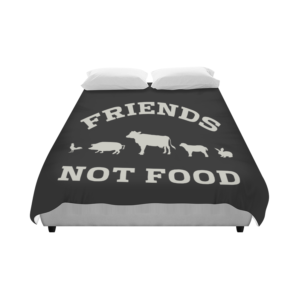 Friends Not Food (Go Vegan) Duvet Cover 86"x70" ( All-over-print)