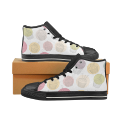 Colorful Cupcakes High Top Canvas Shoes for Kid (Model 017)