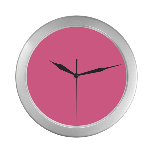 color French pink Silver Color Wall Clock