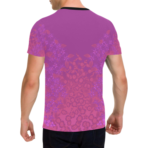 Luscious Wildflower Print by Aleta Men's All Over Print T-Shirt with Chest Pocket (Model T56)