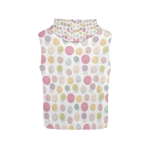 Colorful Cupcakes All Over Print Sleeveless Hoodie for Women (Model H15)