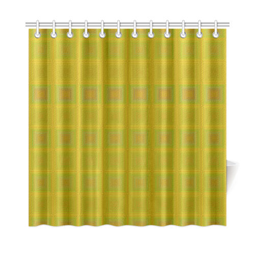 Golden reddish multicolored multiple squares Shower Curtain 72"x72"