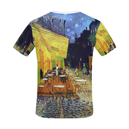Vincent Willem van Gogh - Cafe Terrace at Night All Over Print T-Shirt for Men/Large Size (USA Size) Model T40)