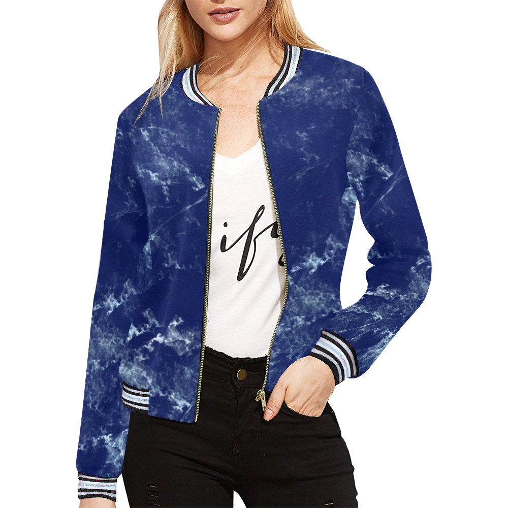 On Stormy Seas All Over Print Bomber Jacket for Women (Model H21)