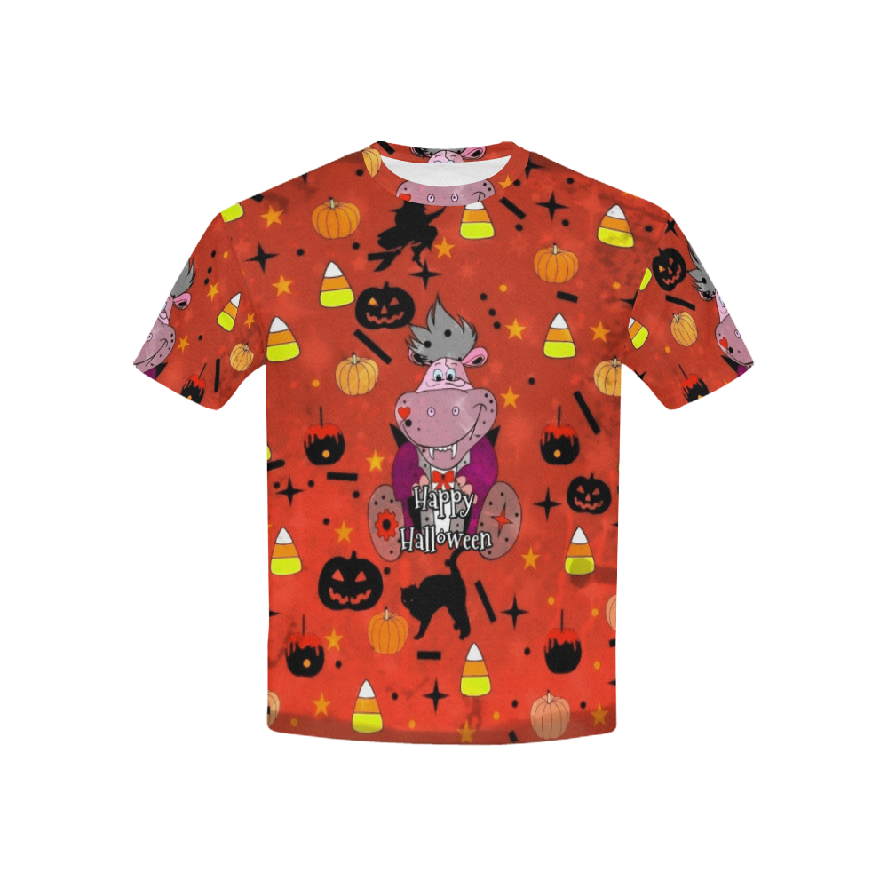 Halloween Hippo by Nico Bielow Kids' All Over Print T-shirt (USA Size) (Model T40)