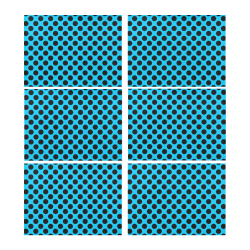 Black Polka Dots on Blue Placemat 14’’ x 19’’ (Six Pieces)