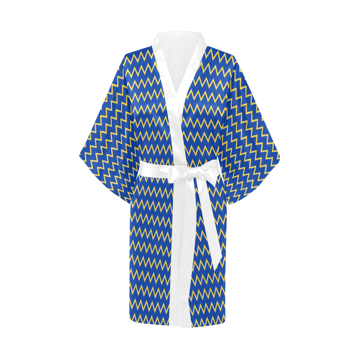 chevron Jaune/Bleu Kimono Robe