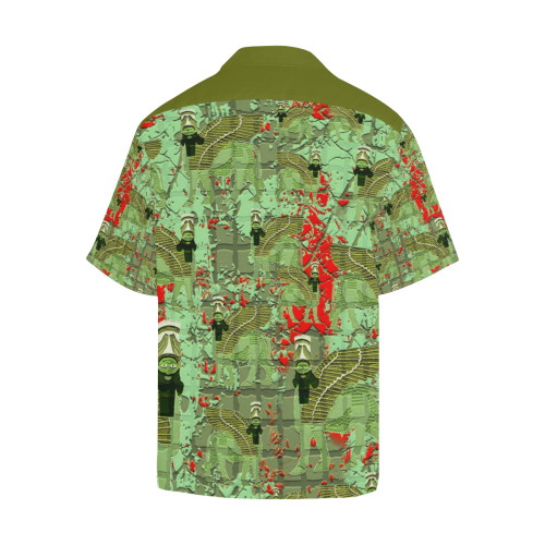 Lamassu Sport Green Hawaiian Shirt (Model T58)