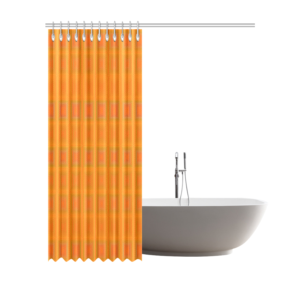 Orange multiple squares Shower Curtain 69"x84"